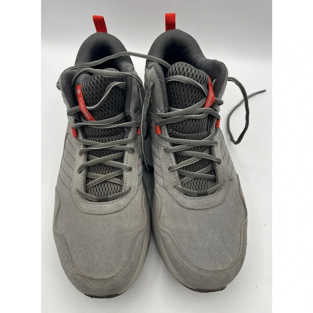 Columbia Trailstorm Mid Hiking Shoes Mens 11.5 Gray Red Omni Grip Boots